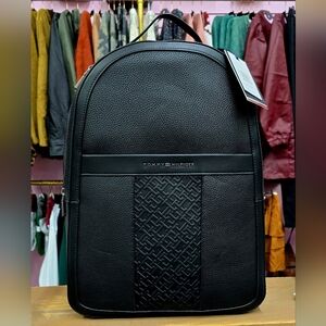 Tommy Hilfiger Black Textured Men's Backpack